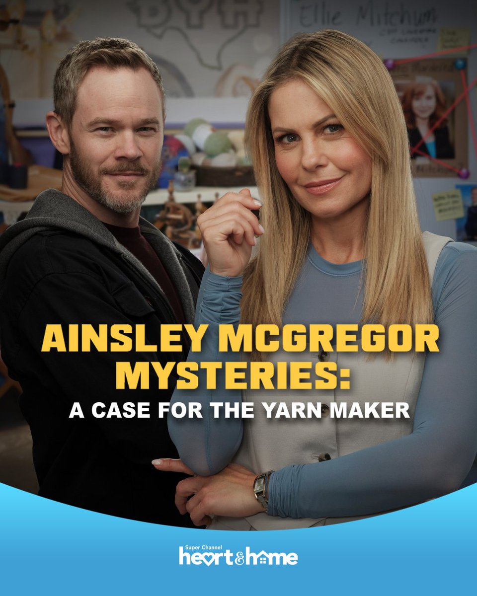SCHeartHome's tweet photo. 🍿Movie Night! 🎬Ainsley McGregor Mysteries: A Case of the Yarn Maker (2025)

Small town secrets are starting to unravel.

Watch Ainsley McGregor Mysteries: A Case of the Yarn Maker Friday, May 29 at 8pm ET on Super Channel Heart & Home. Can't watch live? Stream anytime On Demand and ad-free on ALL devices in Canada with Super Channel+.

https://t.co/aFN84lJBnX

#NewThisWeek #ProudlyCanadian #Canadian #CanadianAlways #SuperChannel #SuperChannelPlus #StreamCanadian #NowStreaming #CanadianEntertainment #Movie #MovieNight #WatchNow #crime #mystery #drama #family @SuperChannel