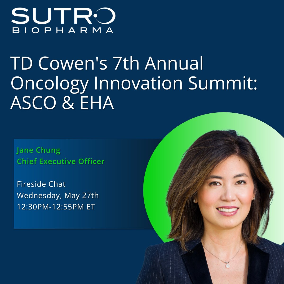 SutroBio's tweet photo. Don’t miss it! Today at 12:30 p.m. ET, members of the Sutro management team will participate in the virtual @TDSecurities Cowen's 7th Annual Oncology Innovation Summit. Join the webcast here: https://t.co/FX25G6I8jn
#SutroBio $STRO https://t.co/TemfnBApQI