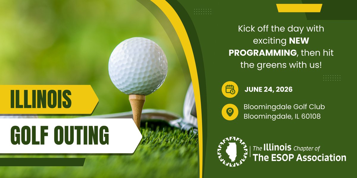 ESOP_IL's tweet photo. ⛳WE ARE 4 WEEKS AWAY!! Join us for a can’t-miss Golf Outing where great connections meet great drives. Start the day building your ESOP network with fresh programming, then head to the greens! 🏌️‍♂️ No golf skills required!! Sign up now: https://t.co/dY0T7mjjeW https://t.co/uXxT5DwWUc