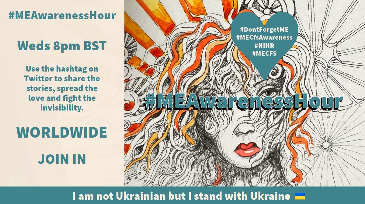 HappyHoundHouse's tweet photo. π» Share Like RT posts during #MEAwarenessHour in 10 hours timeπ»
20:00 BST 21:00 Europe CEST
Talking all things #MyalgicEncephalomyelitis
Great thread from @ThereForME_UK interviewing new Chair #ForwardME
Carolyn
https://t.co/ZXIJMqOdnn
Poster Credit: @AertbyLisa π https://t.co/E6LOLNpAcJ