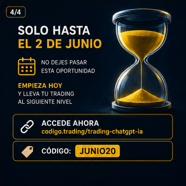 CodigoTrading's tweet photo. • 20% DTO
• Bot IA incluido
• +2 meses extra de Aulas

Accede aquí: https://t.co/DWmtk6e9GX

Código: JUNIO20
#Trading #InteligenciaArtificial #ChatGPT #MetaTrader5 #IA

⚠️Advertencia: El trading conlleva alto riesgo de pérdida de capital. La información es solo informativa. https://t.co/4odIe1Sk9p