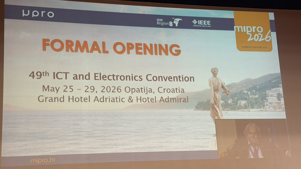 tbronzin's tweet photo. MIPRO 2026 Conference Formal opening!
I had participated in the panel “Quo vadis Project Management”, co-organized by @PMI_HR where we had a great discussion about the future of project management!
#mipro #projectmanagement #ai #Algebra #AlgebraBernays #MVPBuzz #MSRD #innovation https://t.co/wmhDgrko7I