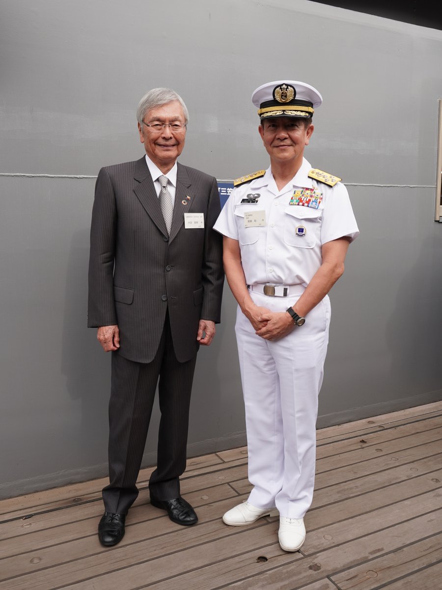 IJS_MIKASA's tweet photo. #OTD, The Battle of TSUSHIMA Day.
Ceremony on deck, Admiral SAITO, JMSDF and many guest visited. https://t.co/I5sGgnA3zs