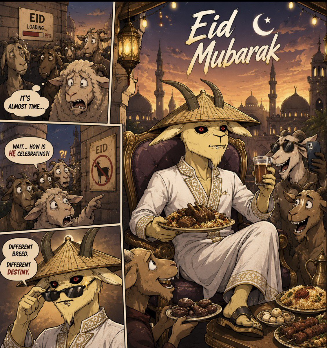 Goatin_NFT's tweet photo. The mountain teaches many lessons.

Today’s lesson:

Be the GOAT, not the sacrifice. 🐐👁️

Eid Mubarak to all our climbers ☪️ https://t.co/7grCdSViG7