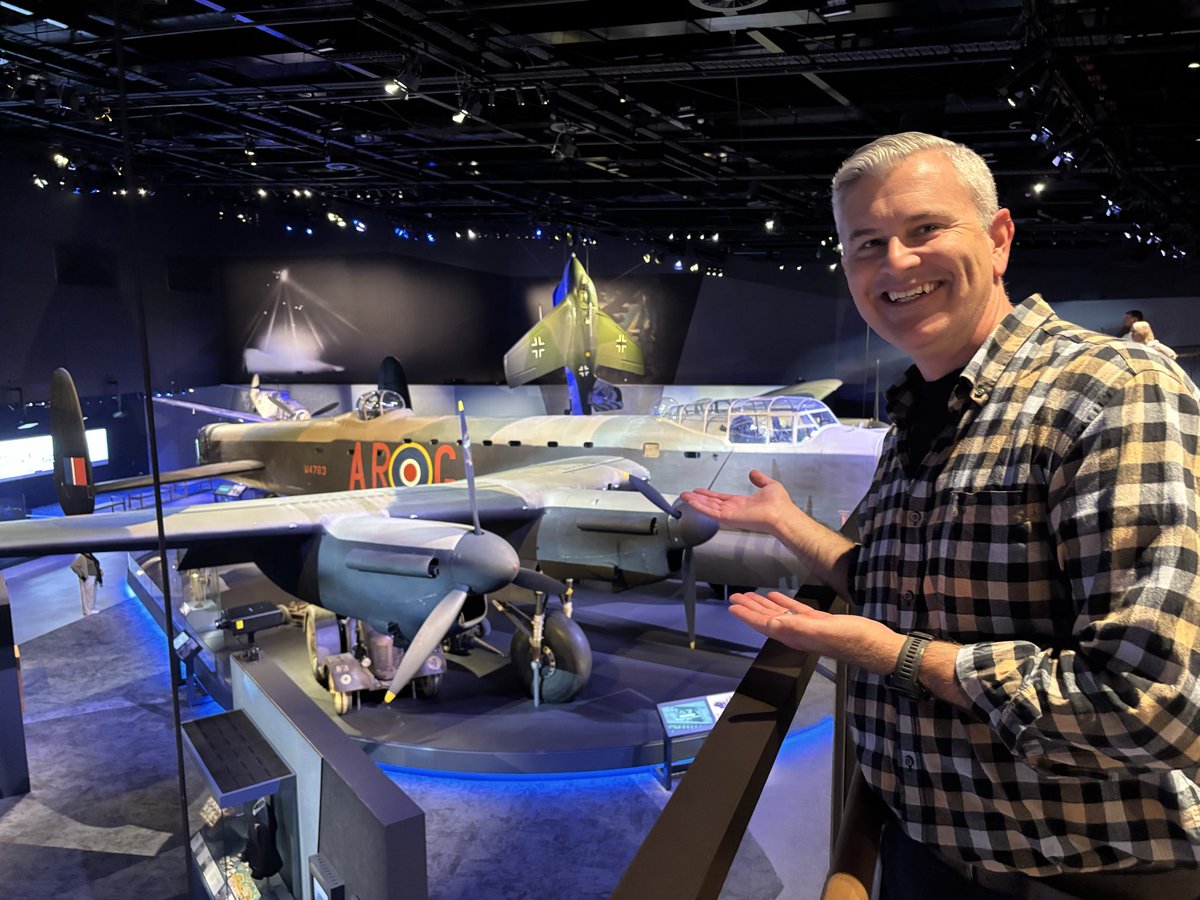1940Andy's tweet photo. Were your ears burning today @almurray ? Your name came up in conversation with @KarlJames_1945 at @AWMemorial today. You guys @WeHaveWaysPod really need to get out here to the newly revamped AWM. It truly is absolutely bloody breathtaking. And some! Soooo many stories and angles to cover. This is the gold star standard for a national war museum. G-George is incredible. As is everything!! 👍