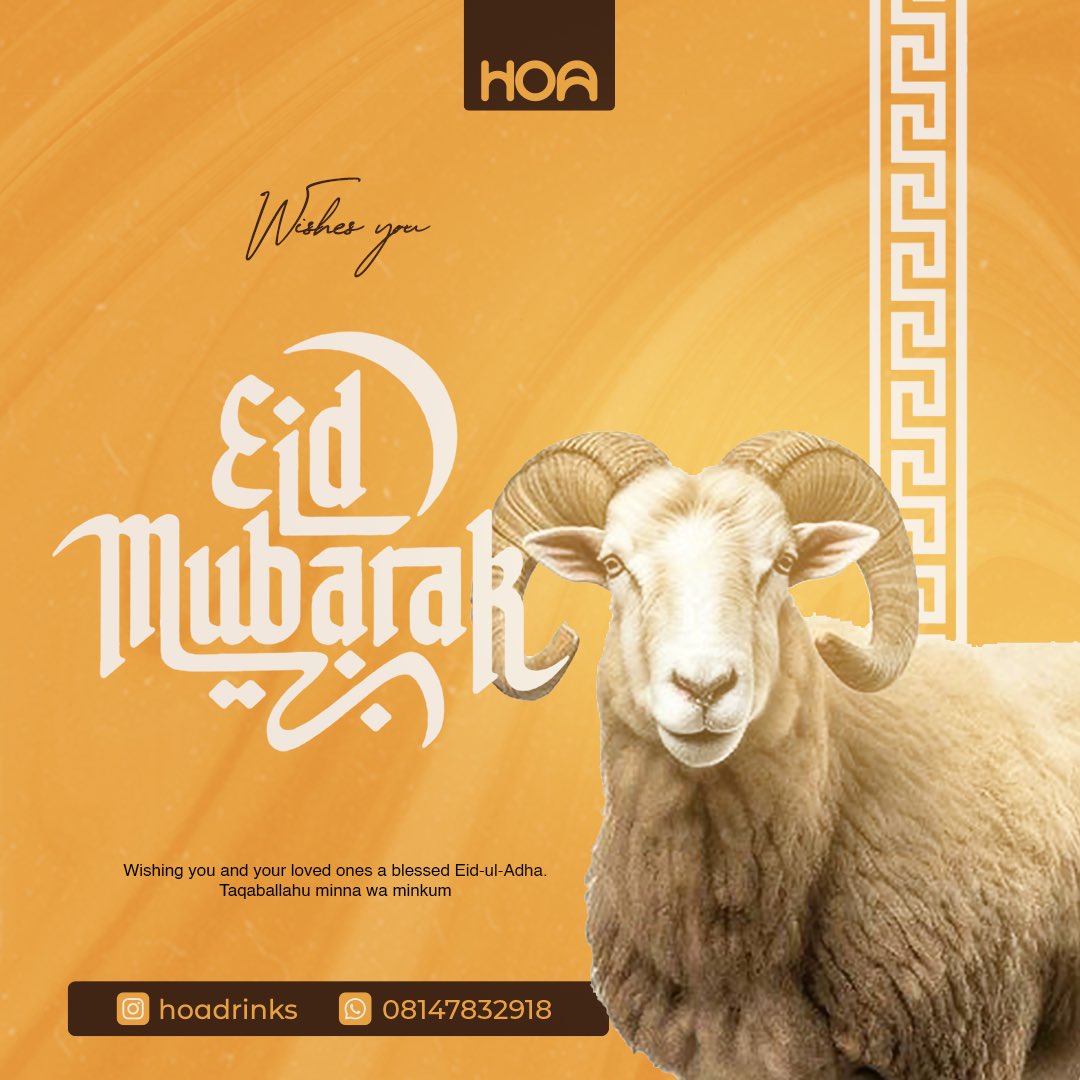 hoadrinks's tweet photo. Wishing you a beautiful Eid Mubarak!
Love from HOA drinks!🥂 https://t.co/L6xPvzHyzK