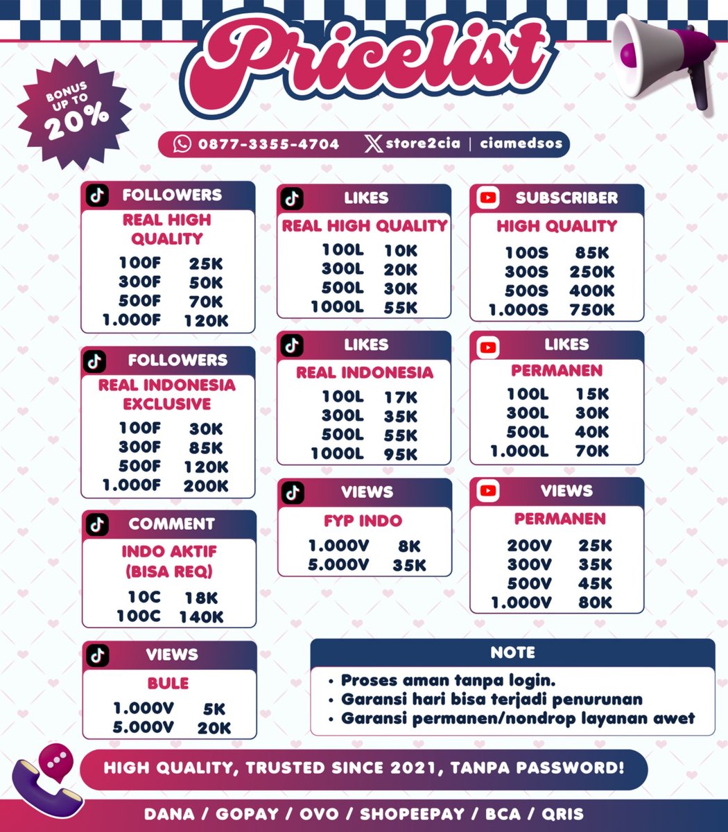 camfpin's tweet photo. Cari follower ig tiktok shopee aktif indo garansi permanen? cuss aku ready bisa untuk live affiliate murah trusted 6000++ testi

t.  wts jual folls instagram tt tik tok subs yt views reels reach suka komentar buzzer fast proses #zonauang zonajajan bealanja https://t.co/TATHDAghib