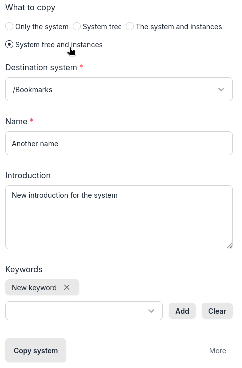metaessen's tweet photo. Release version V3.1

Highlights or big features:
- Improve UI
- Copy a system to another system with the options
  
    - Copy only the system
    - Copy system tree
    - Copy the system and child instances
    - Copy system tree and descendant instances https://t.co/2a0XvQFK5O