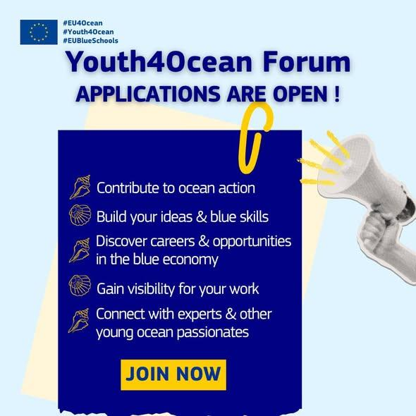 WestMedStrat's tweet photo. Join the #Youth4Ocean Forum: A community for young people shaping the future of the ocean.

If you’re 16–30 and ready to boost ocean literacy and drive a sustainable #BlueEconomy, this is your space.

Access mentoring, visibility, internships, workshops and a vibrant EU‑wide network turning ideas into real impact.

Step in. Grow your voice. Shape our ocean future.💙

Info👉https://t.co/zc08E9Nf5V

#EU4Ocean #EUBlueSchools