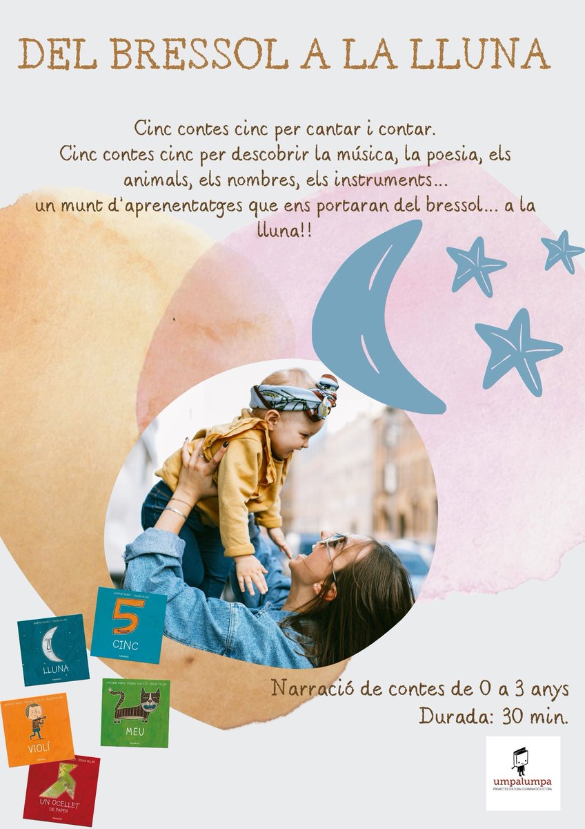 bteiacl's tweet photo. 📚 Hora del conte de nadons: Del bressol a la lluna
A càrrec de Gina Clotet, d'@umpalumpa_fl 
Nadons fins als 36 mesos

📅 Dimarts 2 de juny
🕠 17.30 h
Inscripció prèvia:
📩 biblioteca@teia.cat
📞 935550104

Us hi esperem per compartir contes, cançons i molta màgia en família! 💫 https://t.co/sR9Oj7DtvD