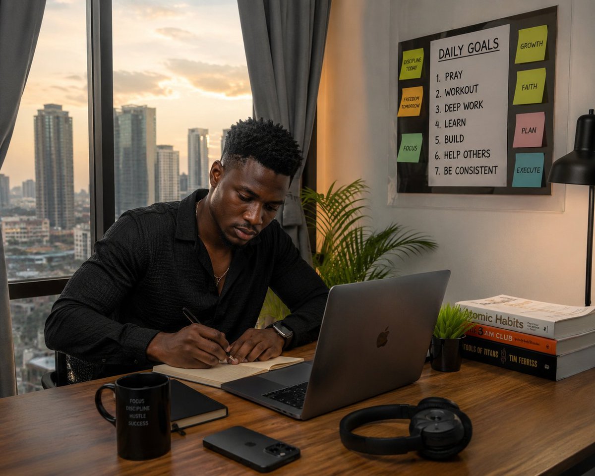 Gdollarz96's tweet photo. Most productive people are not more talented than others.
They simply master their daily routines.

Small habits repeated consistently create big results over time.

Wake up with purpose.
Protect your time.
Stay disciplined.
Keep learning.
Stay focused. https://t.co/FsV7H2tf2l