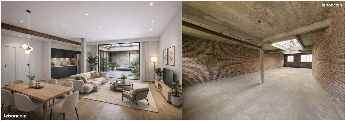 MtcTanja's tweet photo. Peut-on confisquer l'IA aux agents immobiliers s'il vous plaît ? Ça va trop loin 🤣

Je commence à voir des annonces avec PLUS AUCUNE photo réelle. Uniquement des projections IA de ce à quoi le bien "pourrait" ressembler après travaux.

Et sur cette annonce Leboncoin, où vous n'avez droit qu'à trois photos gratuites (pourquoi s’embêter à payer ? y’a pas de petites économies), le vendeur a choisi de ne mettre que deux photos réelles.

Pourquoi s'embêter à sortir son téléphone après tout ?

Le problème, c'est qu'une photo de bien immobilier ce n'est pas de la décoration. C'est une mine d'informations.

L'état des murs, les menuiseries, la luminosité naturelle, les défauts qu'on ne mentionne jamais dans le texte de l'annonce… on peut même avoir des indices sur la ventilation du logement uniquement avec des photos.

C'est exactement pour ça que vous voulez des VRAIES photos, pas des BELLES photos.
C’est pas une annonce Airbnb.

Supprimer ces informations n’aide pas à se projeter. Ça prive d'éléments de décision qui vous appartiennent.

Et ça fait perdre du temps à réclamer des photos et à visiter des biens qui ne correspondent pas à ce qu’on recherche… ou à ce qu’on a vu initialement en ligne.

Mais surtout, les projections de l’IA ne tiennent pas compte de la réalité : est-ce qu’aménager une cuisine ouverte avec salon à cet endroit est pertinent ou même possible ? 
Dans le bâtiment parfois il y a des contraintes techniques qui rendent difficiles voire impossible de placer tel type de pièce à tel endroit.

Mais ça l’IA s’en fout…

Alors s'il vous plaît. 
Arrêtez ça 🙏🏻
