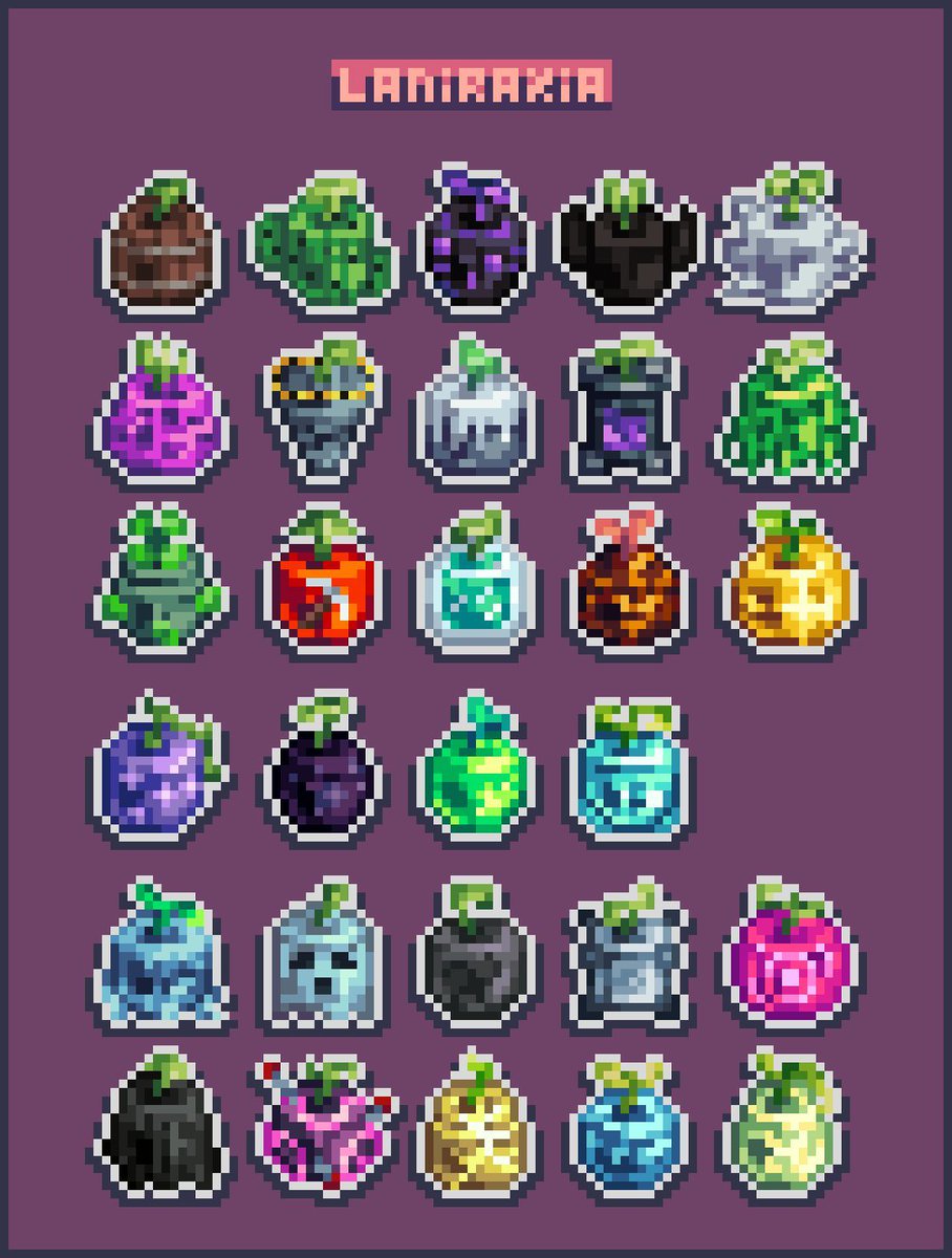 ドットペイント Magical Fruits commission (complete) #pixelart #ドット絵