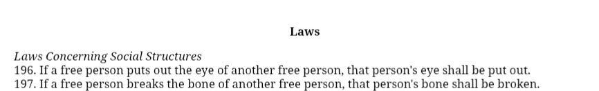 Windows9712's tweet photo. @maklelan The law comes from the Hammurabi law code. Do you think its if any profundity that Jesus was well aware that this law did not originate from God? No Jew questioned that in his day, but somehow he knew? "You have heard it was said...but I say..." Read the Nevi'im and NT prophets. https://t.co/fnZt0qk47i