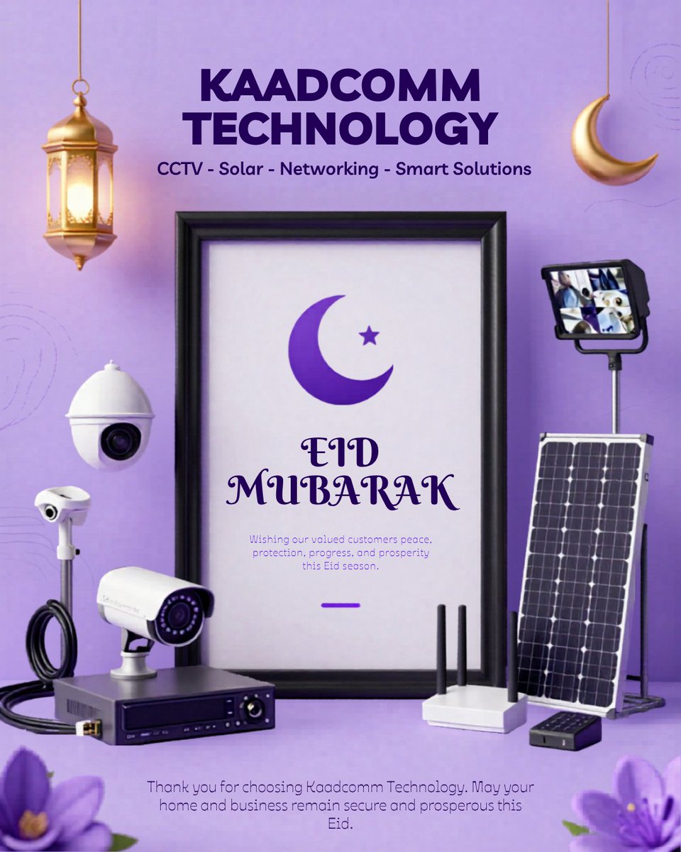 KaadtechLtd's tweet photo. Eid Mubarak! 🌙
Wishing you peace, protection, progress &amp; prosperity this Eid.
Thank you for choosing Kaadcomm Technology. Stay secure &amp; blessed. 🤲🔒 #EidMubarak #Kaadcomm https://t.co/3ZM2ncmVHG