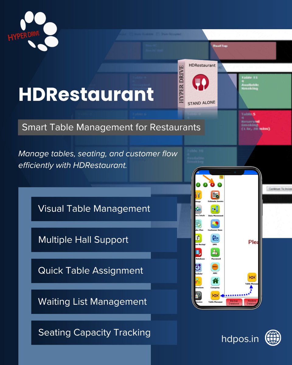 Hdpos_hd's tweet photo. Smart Table Management made easy with HDRestaurant 🍽️
Manage tables, orders & billing seamlessly.
#HDRestaurant #TableManagement #RestaurantPOS #RestaurantSoftware #HDPOS #BillingSoftware #SmartRestaurant #RestaurantBilling https://t.co/5mjv0iZOO2