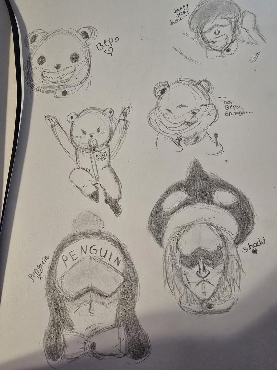 RblxKokomi's tweet photo. Completed a sketch page ^^
Might make a one piece page soon...
Hm.... what do you guys think?
#heartpirates #Shachi #Penguin #Bepo #onepiece https://t.co/9L507Zb3At
