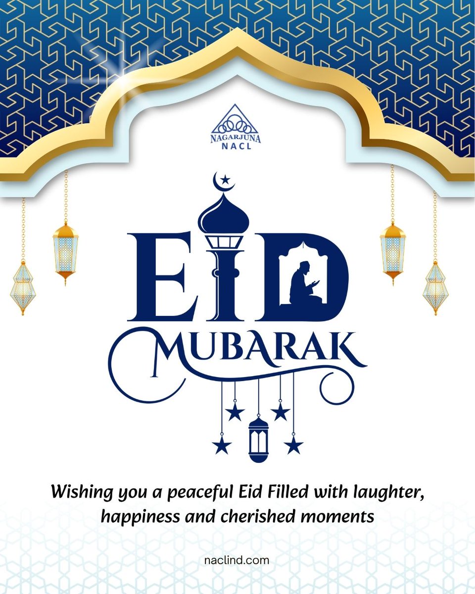 NaclIndLtd's tweet photo. 🌙✨ Wishing you and your loved ones peace, happiness, and togetherness on this blessed occasion of Eid. Eid Mubarak from the entire NACL family! 💚 #EidMubarak #Eid2026 https://t.co/etT94CiUzS