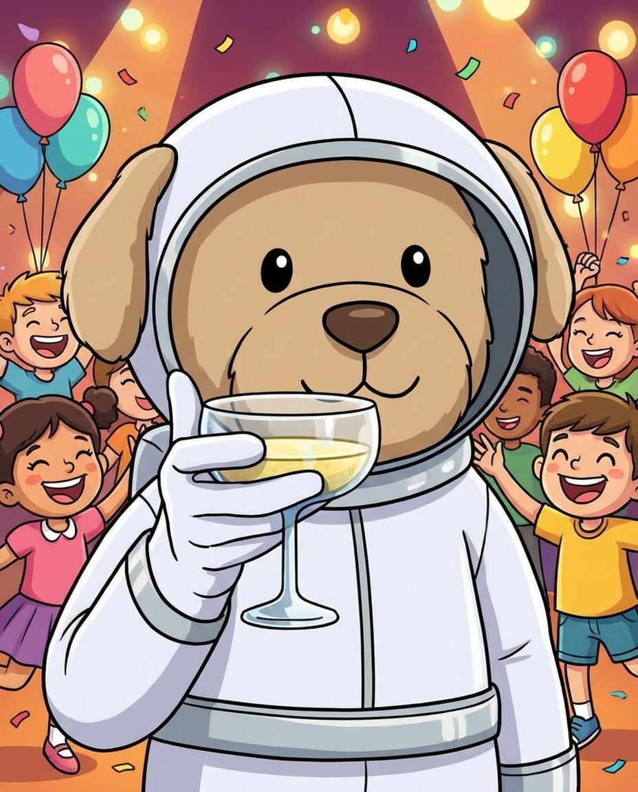 JUDECTOETH's tweet photo. Cheers to crypto and kid's smiles 🐕 🐾 🚀 ✨ https://t.co/Q8uzASdeER
