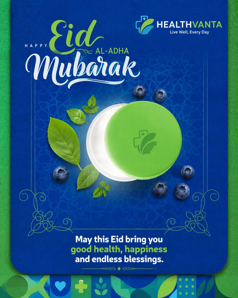 healthvanta's tweet photo. Eid Mubarak from HEALTHVANTA,  wishing you peace, wellness, and joy this season, plus enjoy 10% discount on all purchases! https://t.co/YdAjUFR4IF