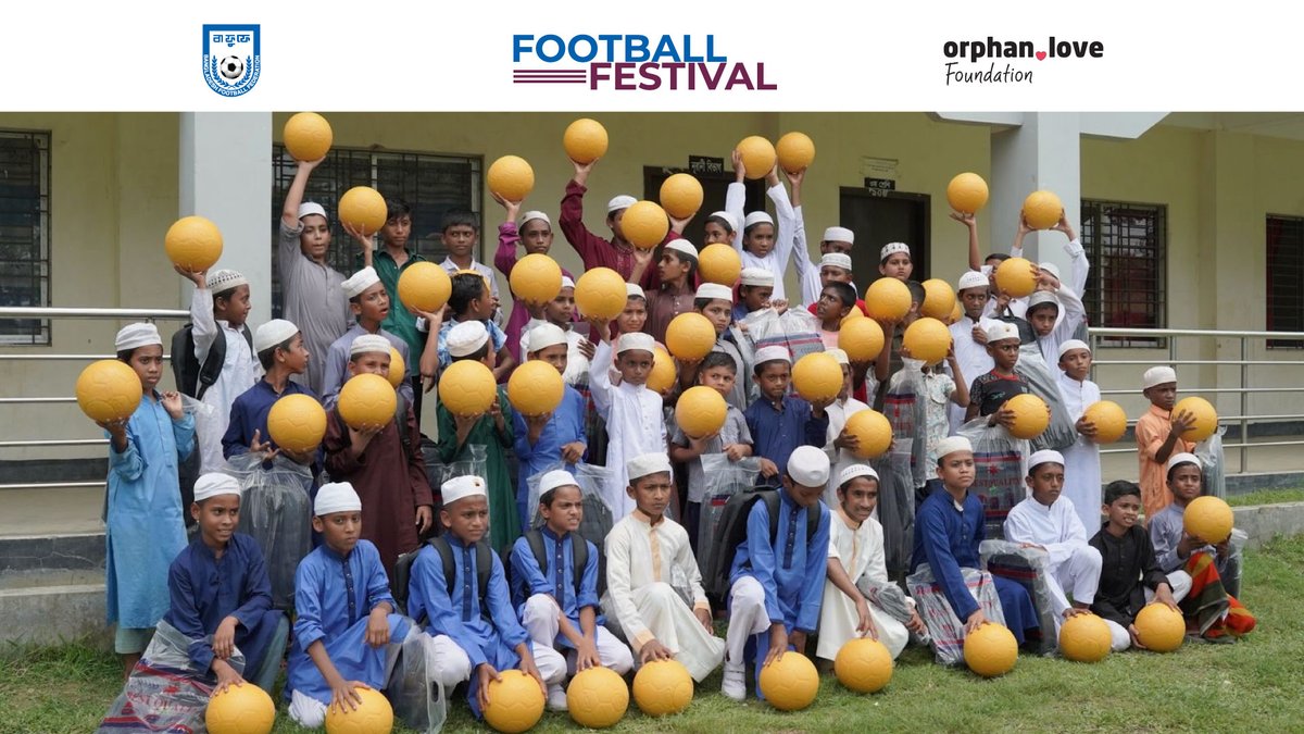 OrphanLoveFdn's tweet photo. Bangladesh Football Federation (BFF), in collaboration with Orphan Love Foundation, organized a #Football Festival for #orphan students. As part of the celebration, footballs were distributed among the winners as gifts and encouragement.

#WorldFootballDay #Charity #Donate https://t.co/5IJVKd6L9V