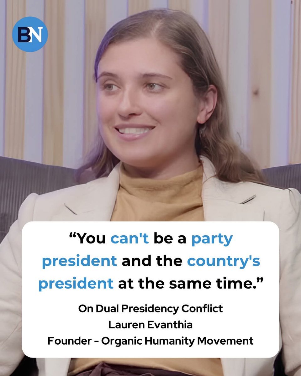 AJSC770911's tweet photo. Why is the party leader always the President? 🤔 Lauren Evanthia calls for a direct presidential vote to end the conflicts of interest paralyzing SA. The current system is "ridiculous" and needs a total reset. 🗳️✨
#BizNews #Politics #SAElections #SouthAfrica #GNU https://t.co/CEbOqX1rCo
