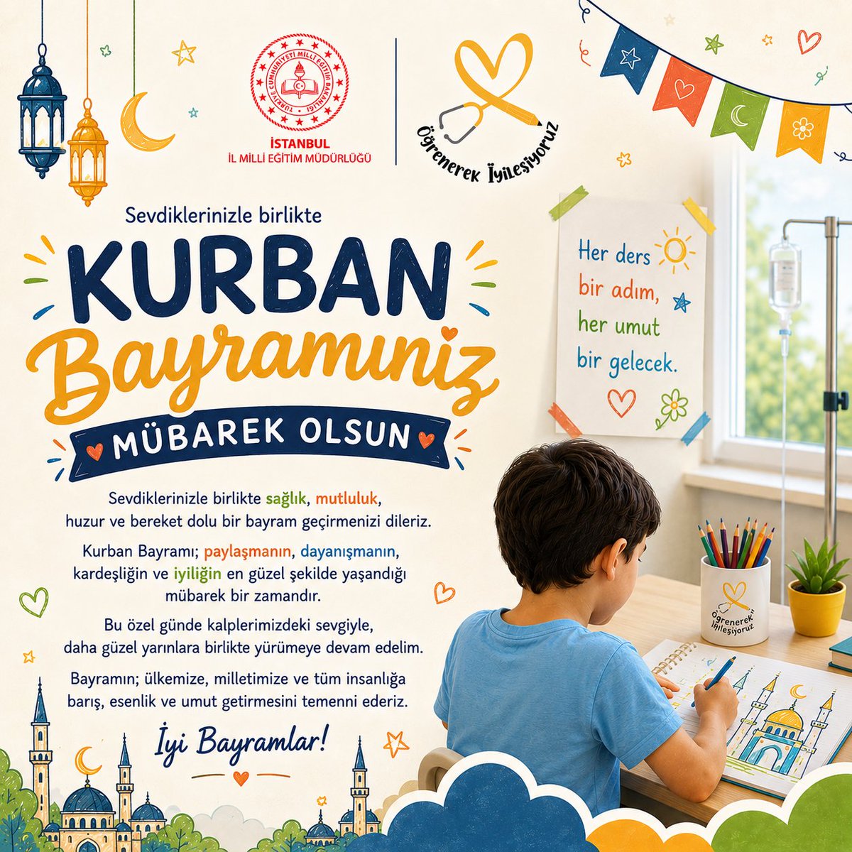 istmemoip's tweet photo. Sevginin, hoşgörünün ve paylaşmanın anlam kazandığı bu güzel zamanlarda; umutların tazelendiği, yüzlerin gülümsediği, sağlıklı ve huzurlu günler diliyoruz.

Bayramınız mübarek olsun. https://t.co/P1JC4umKLH