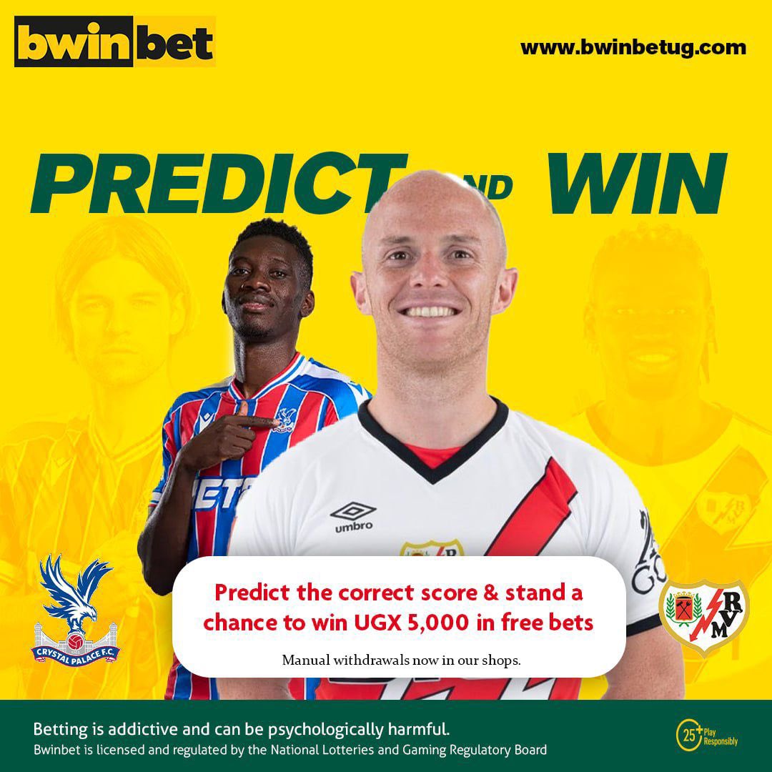 bwinbet_Ug's tweet photo. Predict & Win ⚽🏆
Crystal Palace F.C. vs Rayo Vallecano tonight at 10PM 🔥

Like, share & tag 2 friends, add your user ID and predict the correct score to win 🎯
Predictions close at kick-off time!

Powered by https://t.co/GpdZzir0C7

#PredictAndWin #ConferenceLeague #CrystalPalace #RayoVallecano #Football #BwinBetUG