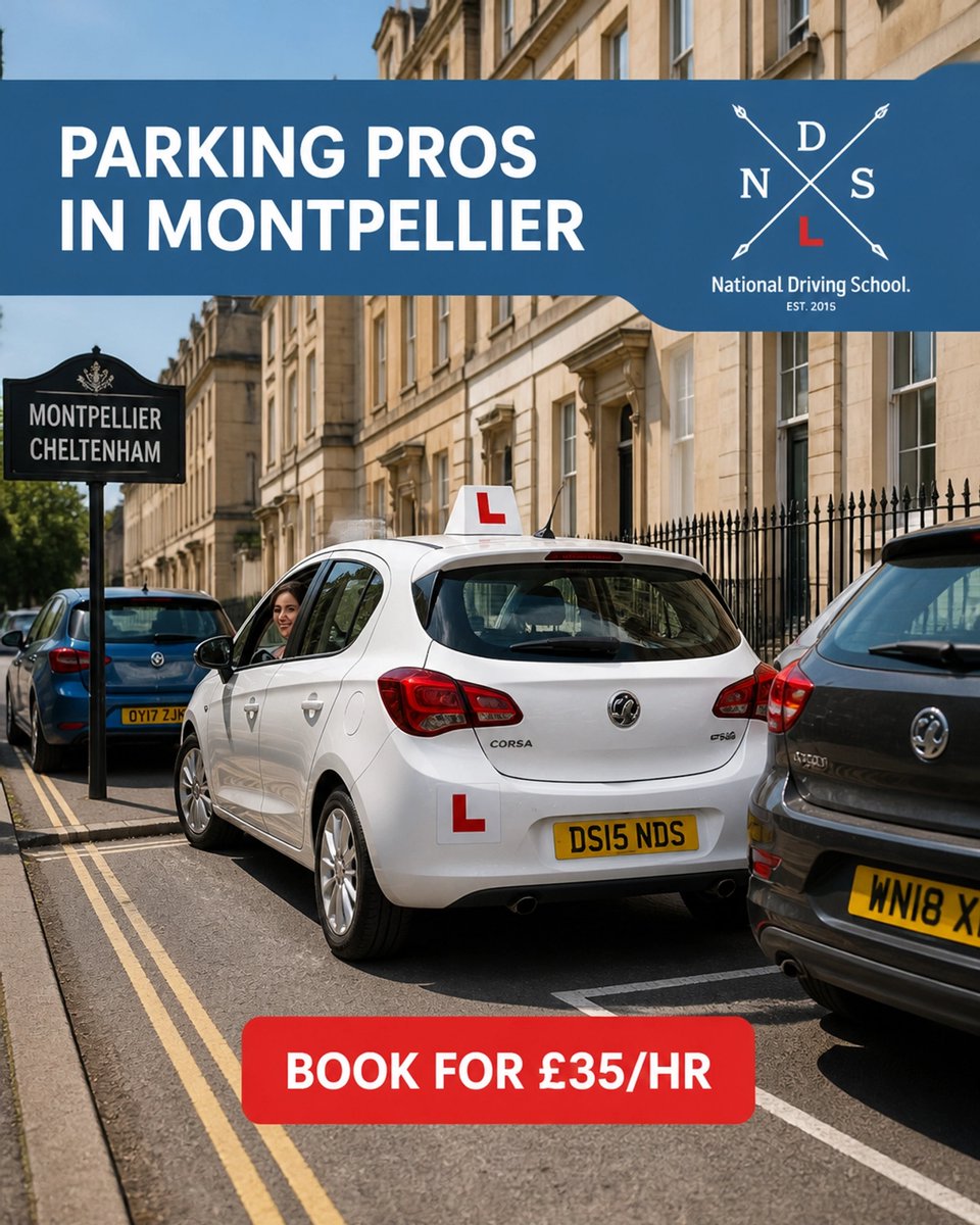 NationalDrivin1's tweet photo. Parallel parking in Montpellier? 🅿️ Cheltenham's narrow streets are easy with our manual gear control tips! 🚗

Master every corner for £35/hr. 🏛️

Book: https://t.co/WpKUYMr1qV

#Cheltenham #DrivingSchool #ManualLessons #LearnToDrive https://t.co/y7E35702RD