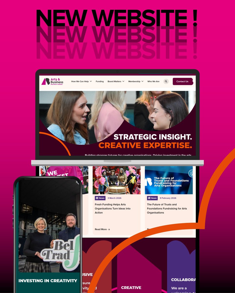 artsbusinessni's tweet photo. We’re live!🔥
We’re thrilled to officially launch our brand-new website, built by the brilliant team at DHD. With a fresh new look, improved navigation, and plenty of news, insights, resources, and more.
👉 Take a look and let us know what you think  https://t.co/imuIBPtSS0 https://t.co/q9LTKJSomE
