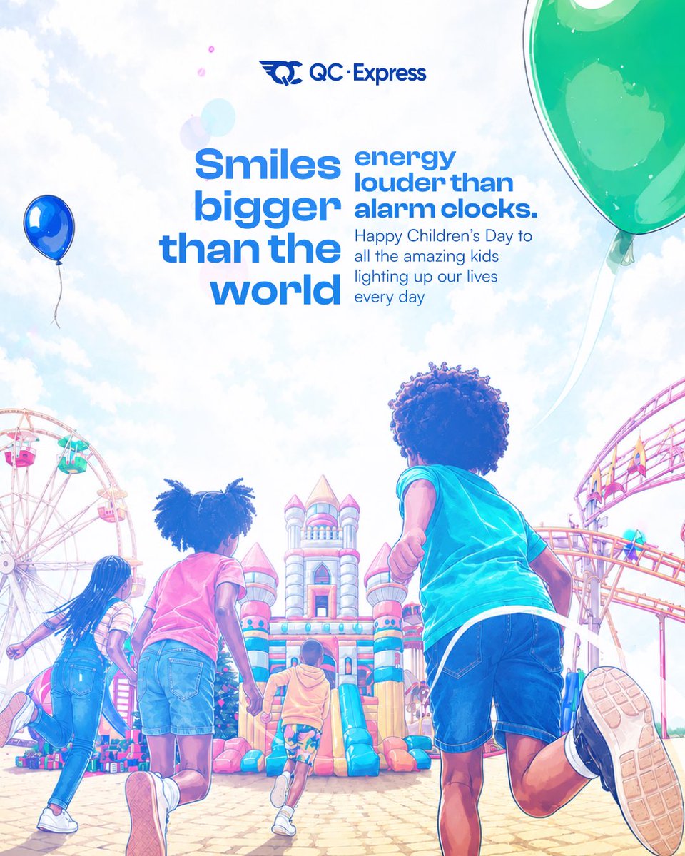 qc_express's tweet photo. If there’s one group of people that truly believe in express delivery, it’s children.
The moment you promise them something, they expect it in 2 minutes.

Today, we celebrate the little bundles of joy who keep our homes loud, fun. Happy Children’s Day to every child out there https://t.co/A3TFjdQG7v
