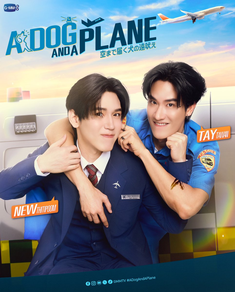 rakuten_asidra's tweet photo. 「A Dog And A Plane 空まで届く犬の遠吠え」
#楽天TV で5/29(金)22:30より
タイ同時配信します！
（日本語字幕付きUNCUT版）
あと2⃣日

TayNew主演最新作をお楽しみに！🐶✈️

🇹🇭タイドラマ
https://t.co/rqvteQiCha

#ADogAndAPlane #GMMTV #TayNew @Tawan_V @new_thitipoom https://t.co/2LI2StW8e9