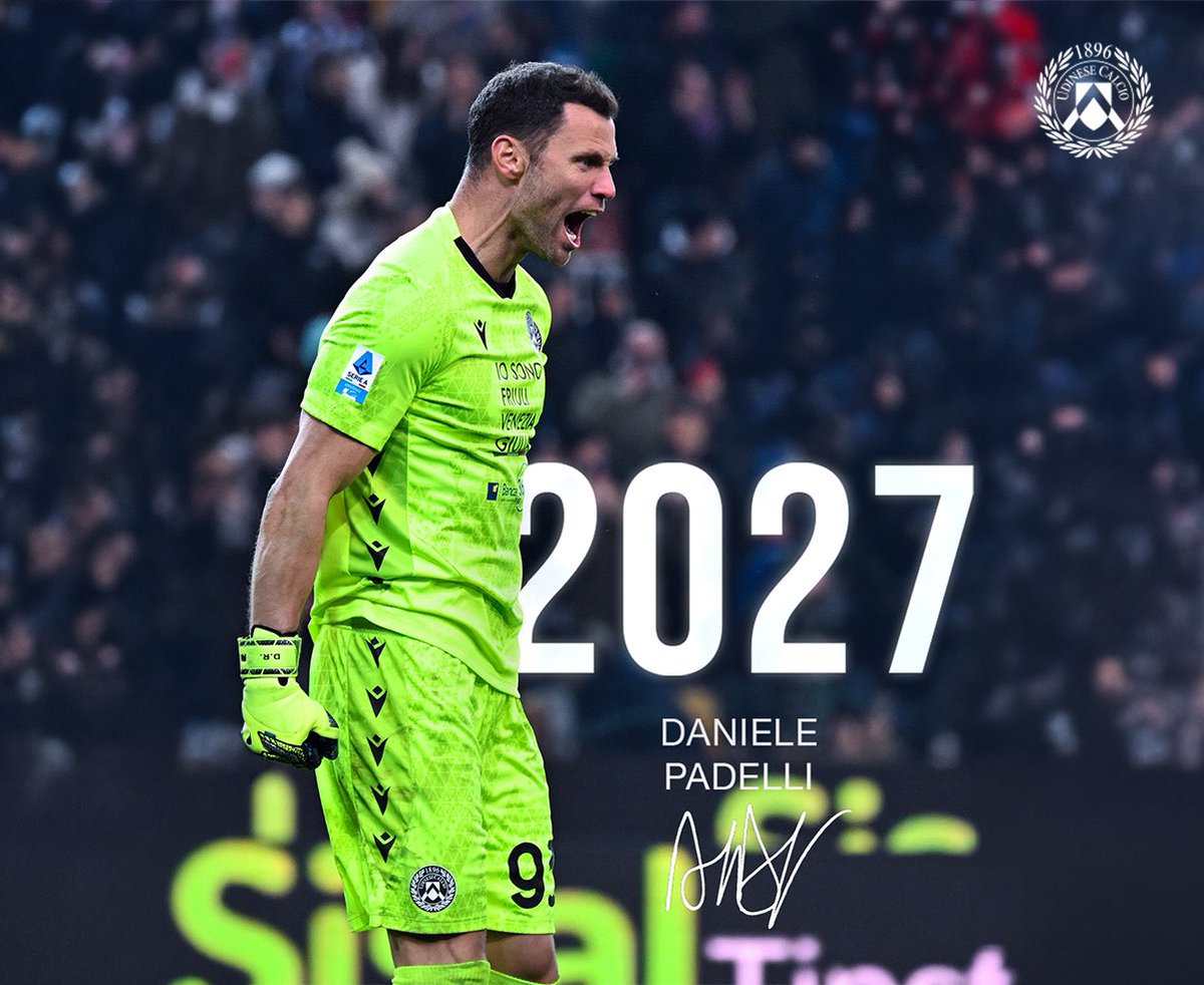 Udinese_1896's tweet photo. ✍️ Padelli 2️⃣0️⃣2️⃣7️⃣

Una grande storia di amore che prosegue per un altro anno ⚪️⚫️ https://t.co/NFg3kAajEi