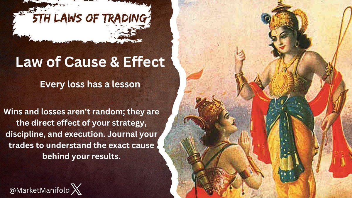MarketManifold's tweet photo. Every outcome in trading has a clear origin root:

The Effect: Consistent profits or a blown account.

The Cause: Your routine, your risk management&amp; your discipline.

Journal everything. Study the data. Fix the cause. 🎯

#TradingTips #Stocks #Discipline #MindsetFirst https://t.co/VbnEg8prNZ