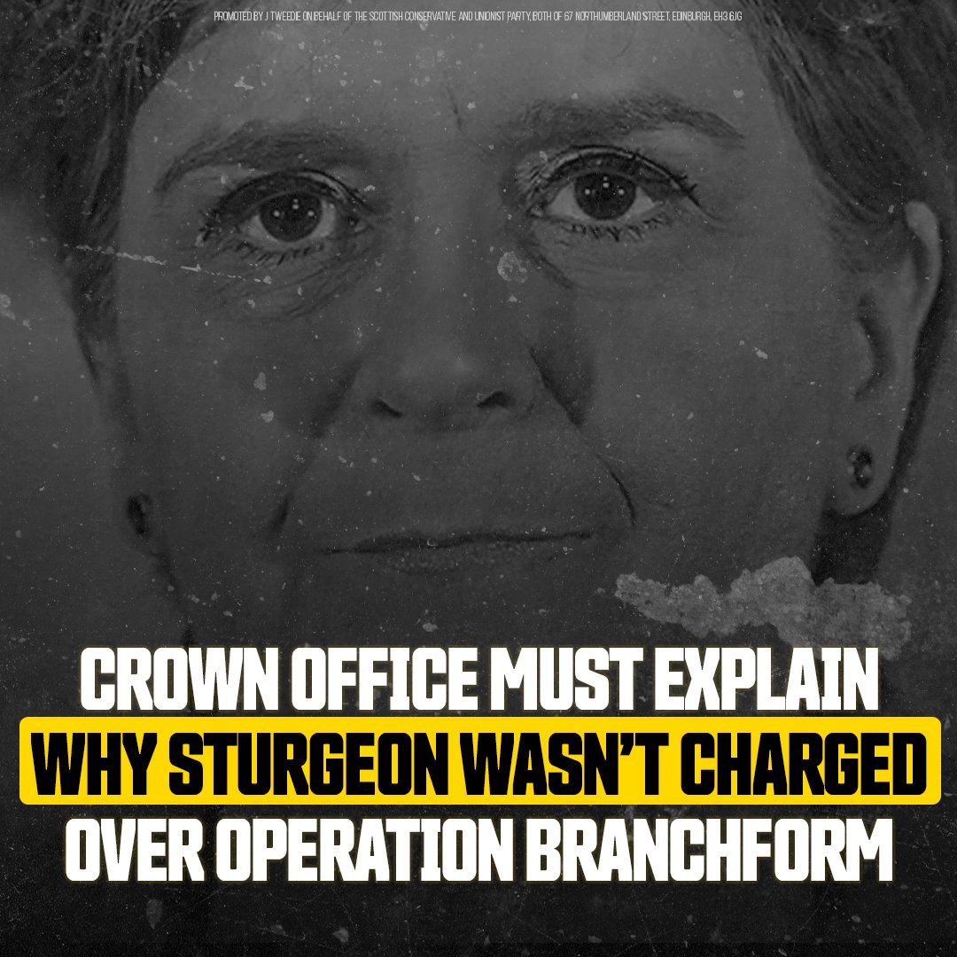 ScotTories's tweet photo. Nicola Sturgeon’s husband stole huge sums of cash to bankroll a lavish lifestyle.

Given that she was arrested during Operation Branchform, the public are entitled to know why she wasn’t charged. So far, no explanation has been given. https://t.co/HO5FIN6ipq