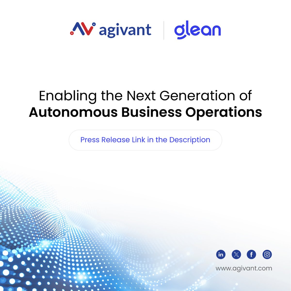 AgivantTech's tweet photo. Excited to announce Agivant Technologies’ collaboration with Glean to help enterprises accelerate the next wave of AI transformation through Work AI, Agentic AI systems, and enterprise-scale intelligent automation.

Press release: https://t.co/5U2n1yes9I

#Agivant #Glean https://t.co/IXUt6eCOVx