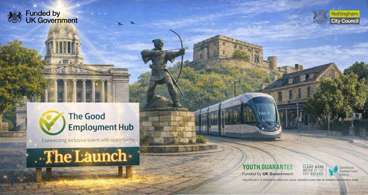 GrowingNottm's tweet photo. The official launch of Nottingham’s Good Employment Hub!
A great opportunity to connect with employers and partners across the city and explore how we can strengthen access to good work.
Register at: https://t.co/z2tzKJskCA
#UKSPF #UKSharedProsperityFund https://t.co/1yooEMMunu