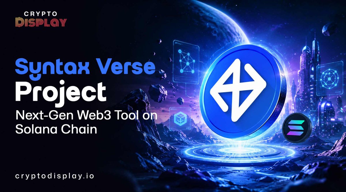 CryptoDisplayio's tweet photo. Syntax Verse — Learn, Engage &amp; Earn on Solana🚀

@SyntaxVerse project focuses on making blockchain learning more accessible by turning knowledge into real token-based incentives.

For More - https://t.co/8GwN3NYK1w

#CryptoDisplay #SyntaxVerse #Crypto #token #CryptoCommunity https://t.co/8vWhBoDV4X