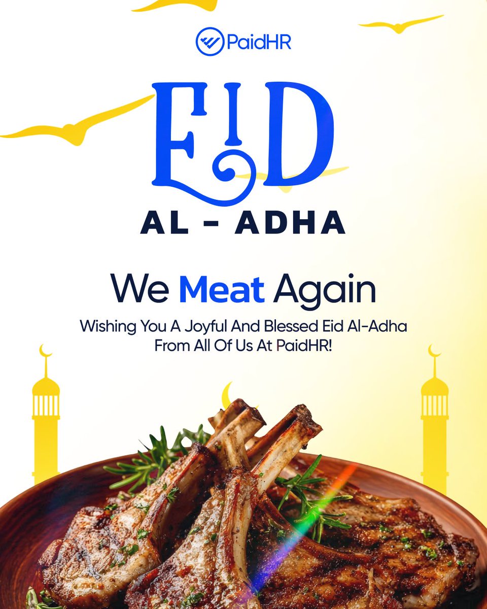 getPaidHR's tweet photo. As we celebrate Eid Al-Adha, may this season bring peace, joy, blessings, and hope to you and your loved ones. 🌙✨

Eid Mubarak from all of us at PaidHR 💙 https://t.co/jhw7pLOpCi
