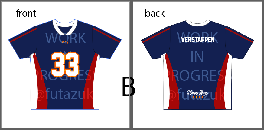 futazuki's tweet photo. hi guys i cant decide.... im making a max jersey for myself pls help me vote🙏🙏🙏 https://t.co/C6Vm0tAbeg