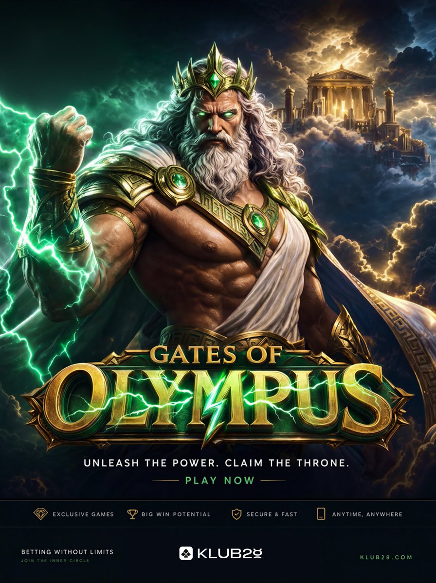 KLUB28's tweet photo. UNLEASH THE POWER. CLAIM THE THRONE. 👑

GATES OF OLYMPUS ⚡️

PLAY NOW @KLUB28 https://t.co/1qF6EsNNzk