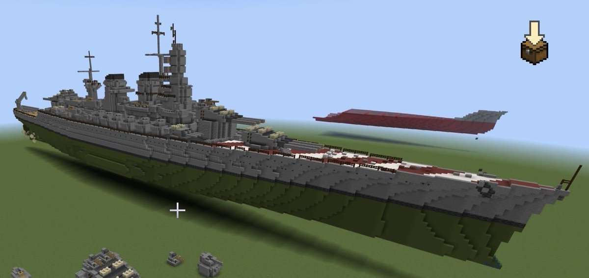 koha_dv's tweet photo. 参考を元に完成しました。
戦艦 ローマ
 #Minecraft    #Minecraft軍事部 https://t.co/fsdEVPtbQL