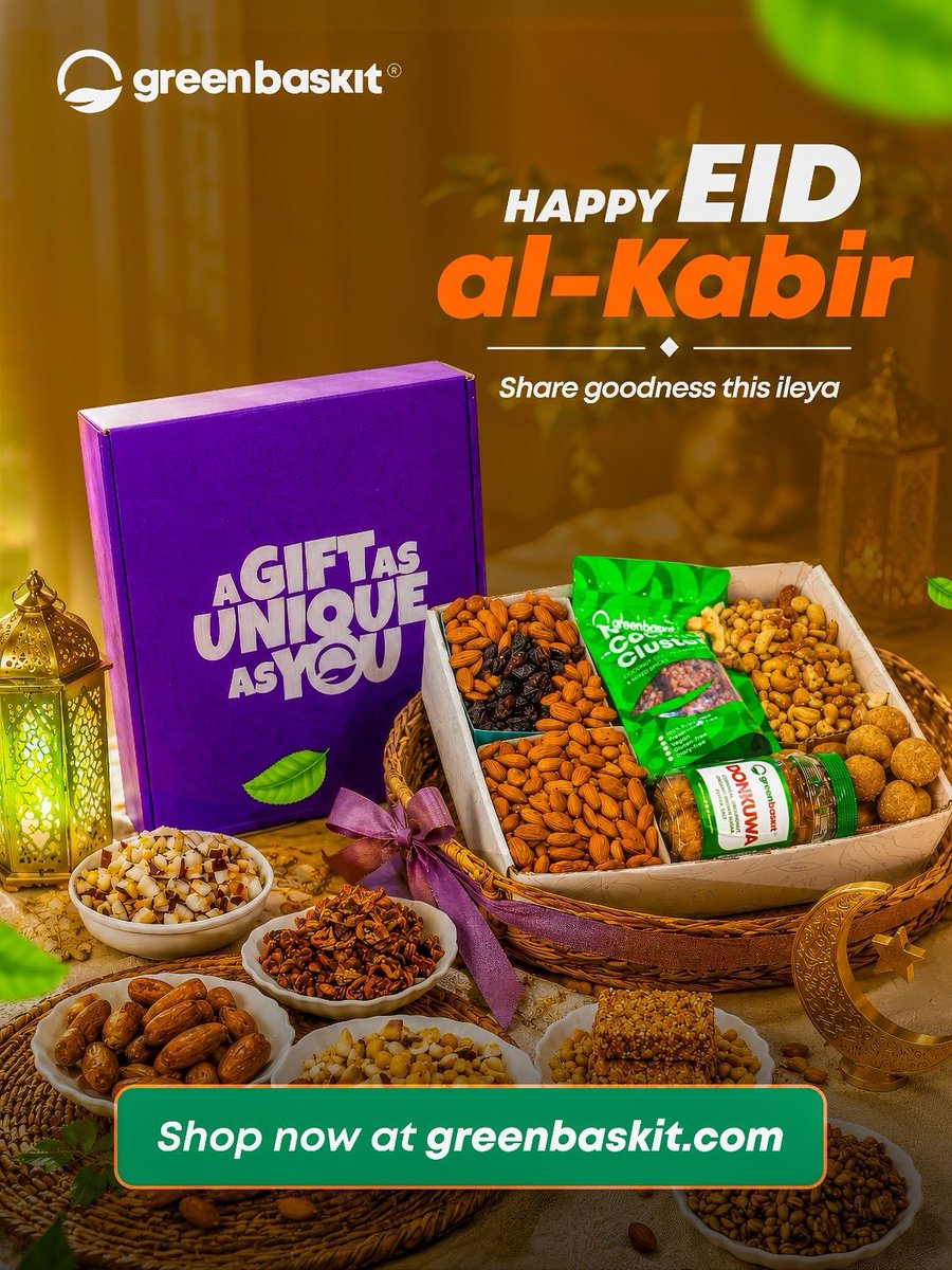 GreenBaskit's tweet photo. Happy Eid Al Kabir to everyone celebrating today🌙
Wishing you joy, good food and beautiful moments with your loved ones. 
Barka da Sallah from Green Baskiteers🙂🙂🙂 https://t.co/rWa1zJ3DBA