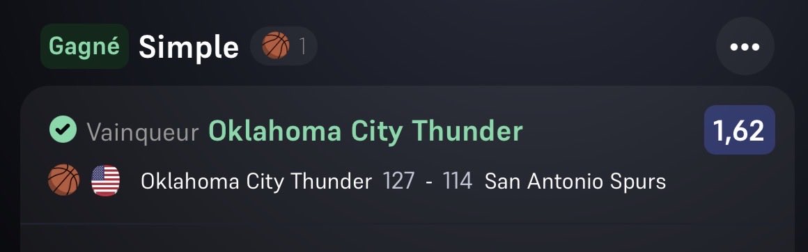 BetsXpertFR's tweet photo. OKC ✅ https://t.co/6fnsg7mTUK