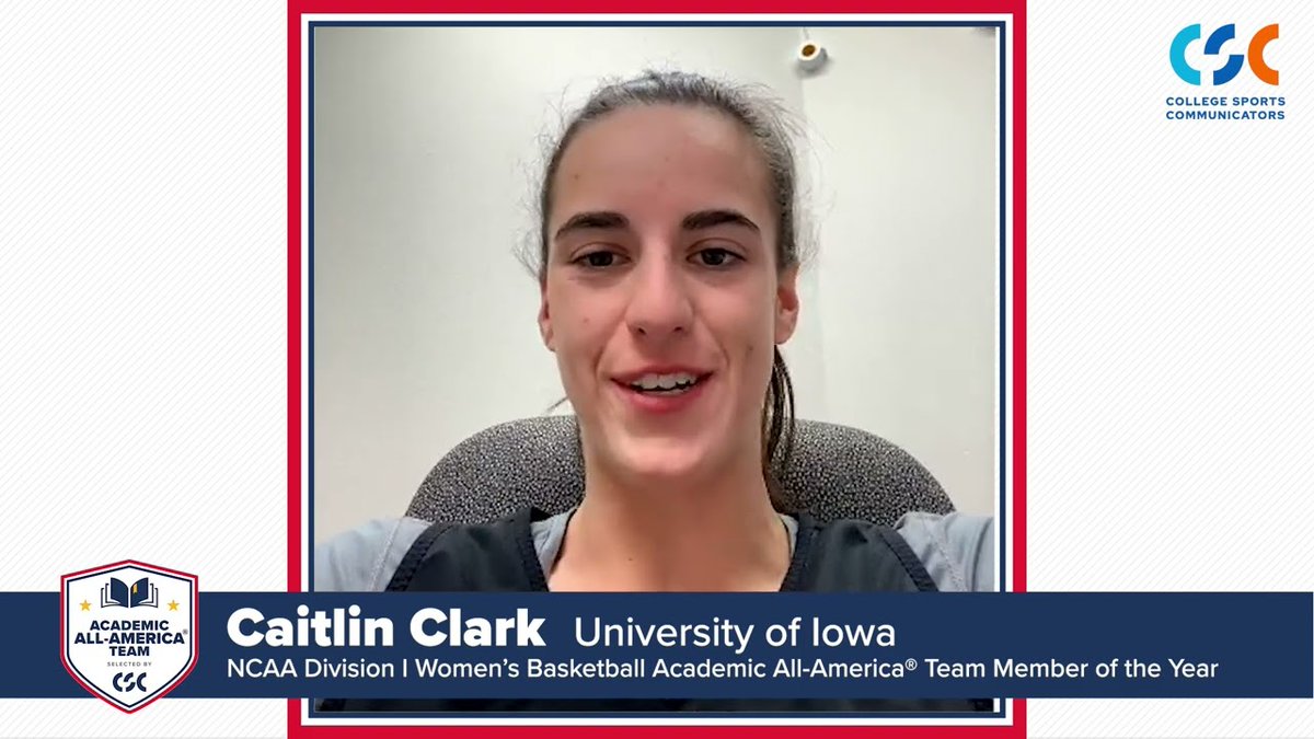 CaitlinUpdate22's tweet photo. Here's one fact about @CaitlinClark22 that MOST of you might have not known!

She excels in the classroom: Clark graduated from the University of Iowa with a Bachelor of Business Administration in marketing, maintaining a 3.64 GPA and earning Academic All-America honors 3 times https://t.co/3c4S0Z9rB7