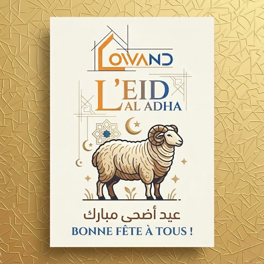 CowandStudio's tweet photo. Eid Mubarak ! ✨🐑 L'équipe COWAND vous souhaite une excellente fête de la Tabaski. Que cette journée soit remplie de joie, de paix et de partage en famille. Dewenati ! 🌙

#EidMubarak #Tabaski #Architecture #CowandStudio https://t.co/VSwJngFE1T