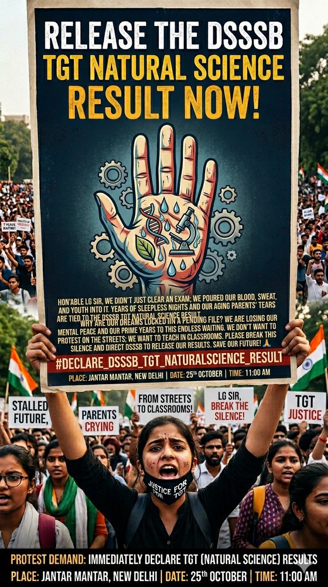 Kuldeep47319789's tweet photo. @LtGovDelhi हमारी रातों की नींदें किसी फ़ाइल में दफ़्न हैं,
युवाओं के हसीन साल इस ढुलमुल रवैये को अर्पण हैं।
हम माँगते नहीं कोई भीख, ये हमारे हक़ की लड़ाई है,
सुनो DSSSB! अब और न कहना कि परिणाम में ढिलाई है।
@dsssbofficial @LtGovDelhi #Releasetgtresults https://t.co/8mOa5fr9XW