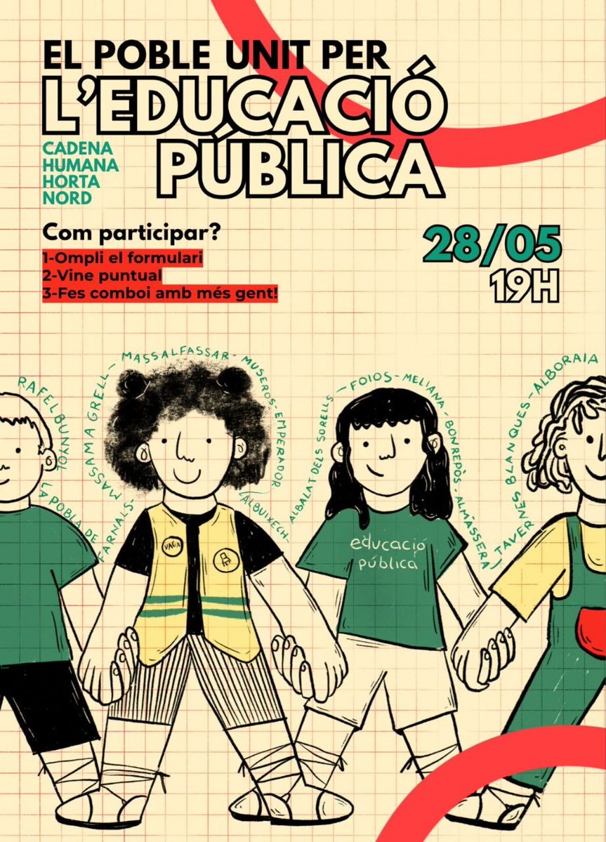 RTVP_POBLE's tweet photo. 👫💚Fem història per l’escola pública a l’Horta Nord!

📍Cadena humana de Rafelbunyol a Tavernes Blanques

🗓D28 de maig🕖19h👕Porta samarreta verda, xiulets i cartells reivindicatius!

🙌 Apunta’t 👇🏾
 https://t.co/7aa0xsef7T

📺Fem registre

#EscolaPública #MovemLHortaNord 💚 https://t.co/DA5T7cRE6K