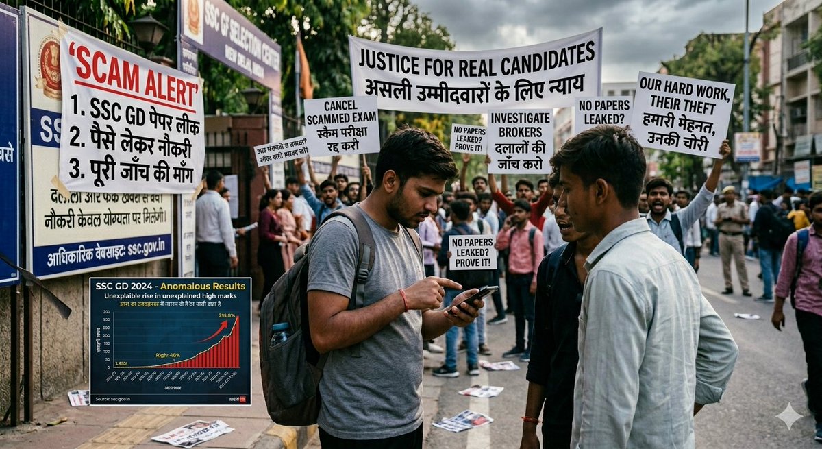 JitenderRanrf's tweet photo. Reports of "Remote Access" scams and arrests in the SSC GD exam are deeply concerning. Honest students study for years only to see seats being stolen by fraud. Strict action must be taken against the mafia!
​#SSCGD_Scam #StopCheating #SSC_GD2026 @DoPTGoI @DrSJaishankar https://t.co/xpfvJtb9P4