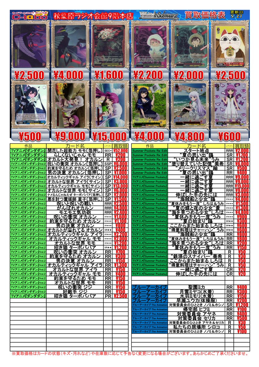 ◇ #ヴァイスシュヴァルツ 買取情報◇ “バーチャルガール”アイ＆リンカ
